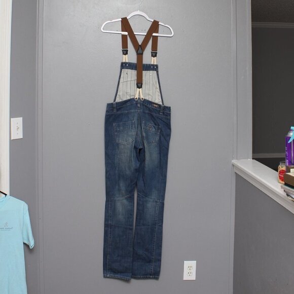 MNG Jeans brown strap denim overalls - Picture 2 of 4